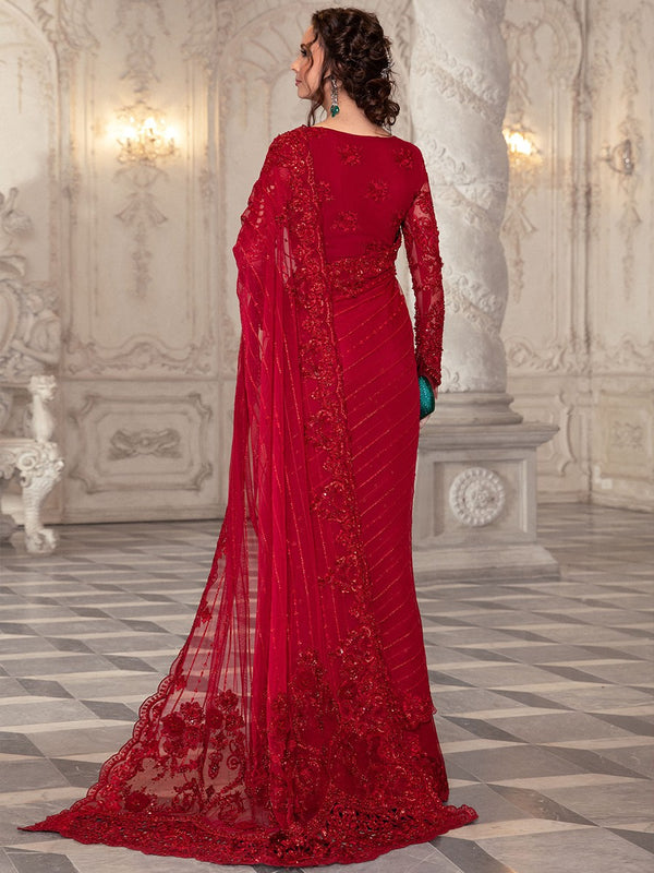 Maria B. Couture MC-051 (Red) (STITCHED) | 3pcs | Ready-To-Wear Dress (All Sizes)🧵⚡