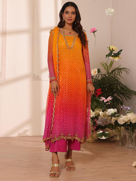 Nomi Ansari LP-43 (Orange) (STITCHED) | 3pcs | Ready-To-Wear (All Sizes)🧵⚡