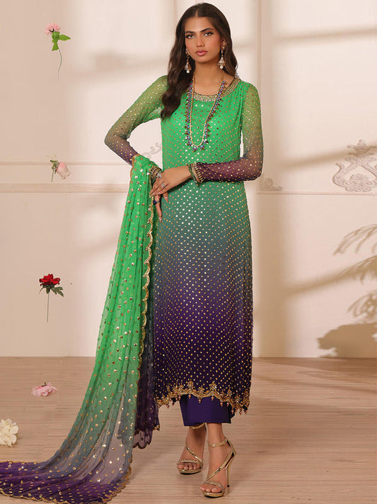 Nomi Ansari LP-44 (Green) (STITCHED) | 3pcs | Ready-To-Wear (All Sizes)🧵⚡