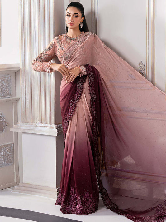 Maria B. Mbroidered BD-3001 Saree (STITCHED) | 3pcs | Ready-To-Wear Dress (All Sizes)🧵⚡