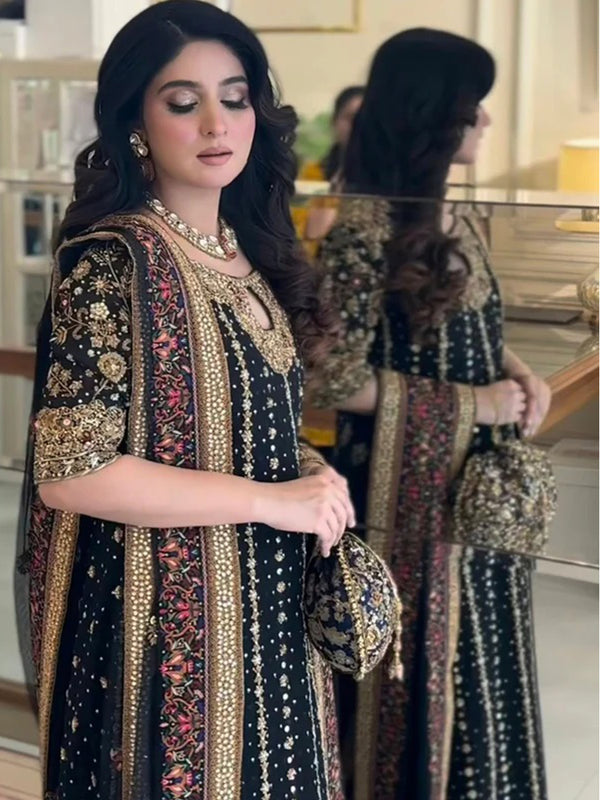 Haris Shakeel - Black 05 (STITCHED) | 3pcs | Ready-To-Wear Dress (All Sizes)🧵⚡